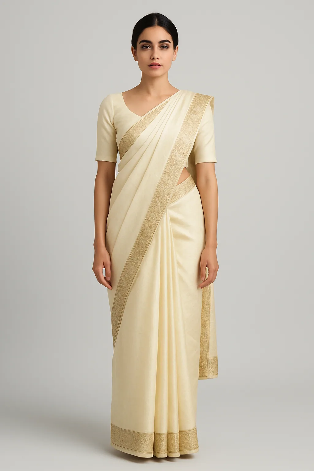 Raw Silk Drape Saree