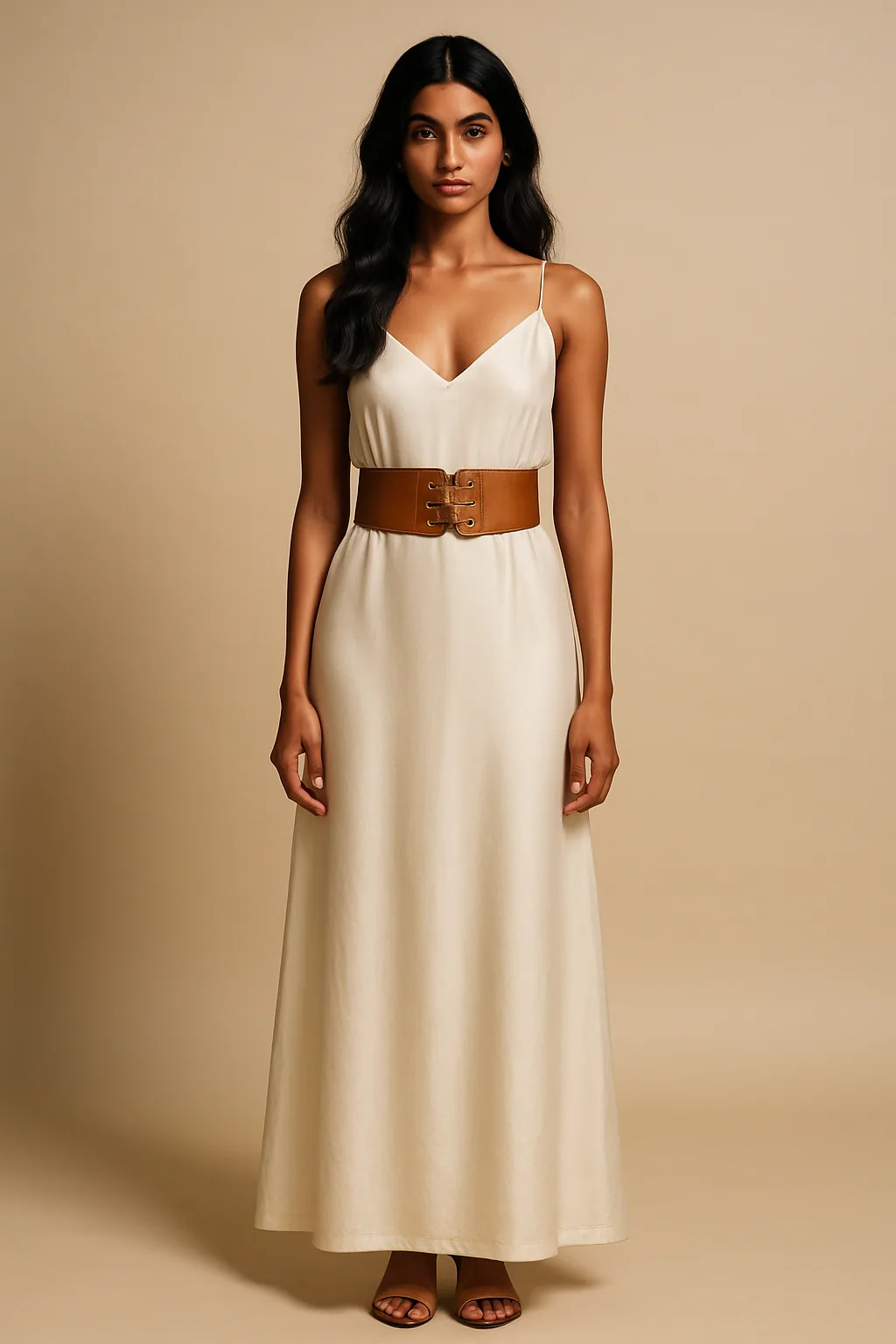 Wide Corseted Calfskin Belt
