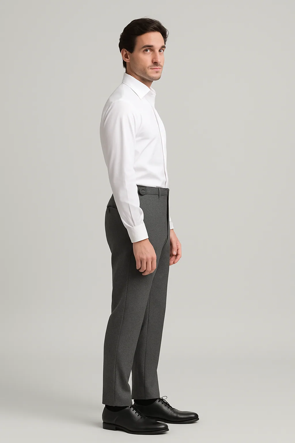 Tapered Wool Trouser Side