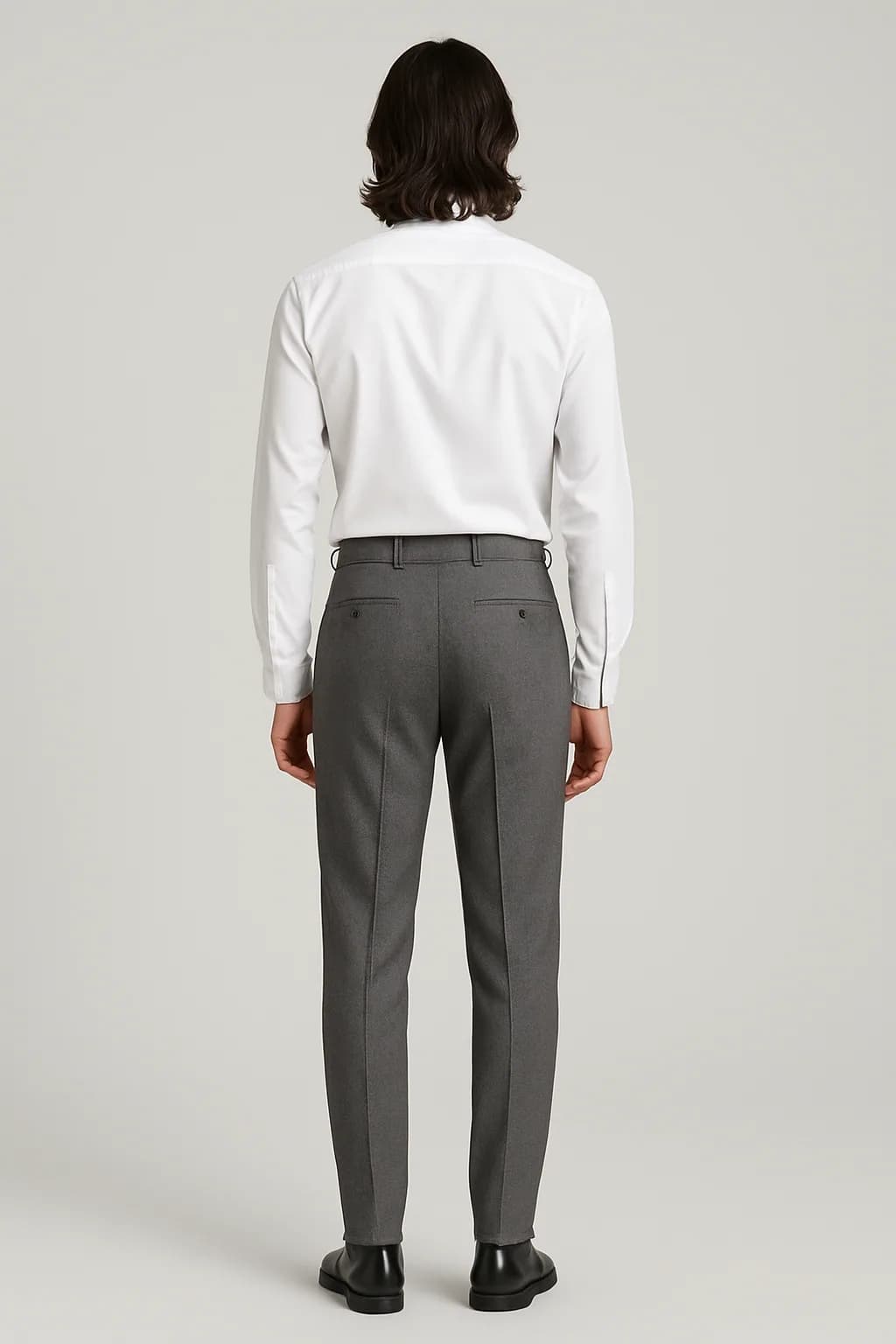 Tapered Wool Trouser Back